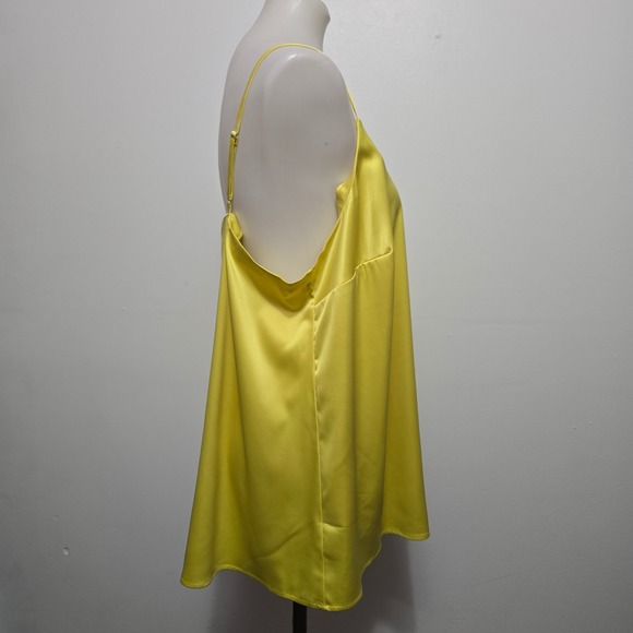 Lane Bryant Satin Cami Size 18 Yellow Adjustable Spaghetti Strap Tank Top - Picture 4 of 9